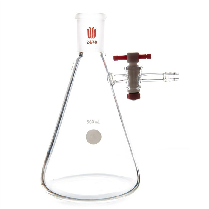 四氟节门，磨口三角瓶，容量：500ml，磨口：24/40 - 欣维尔