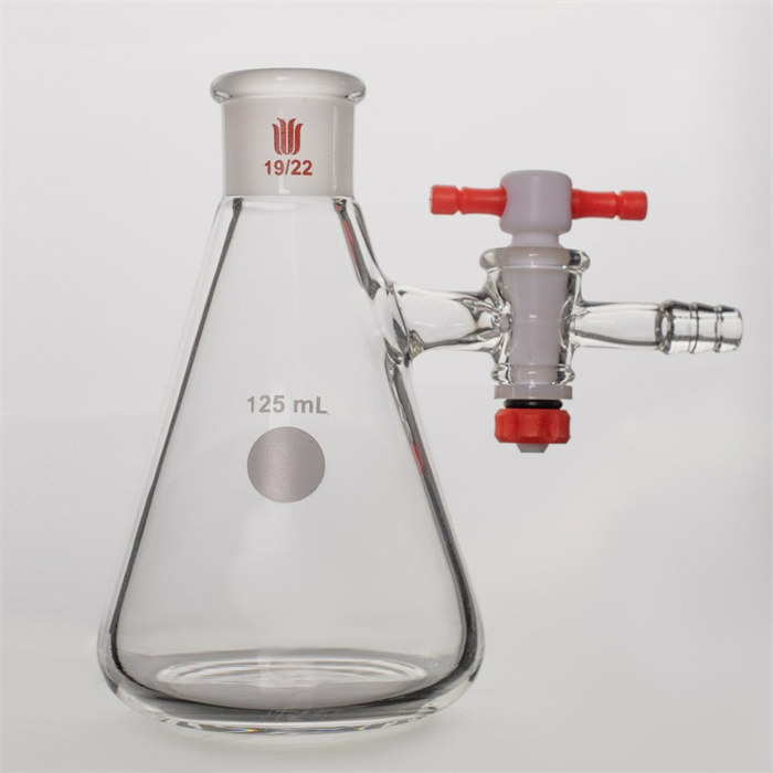四氟节门，磨口三角瓶，容量：125ml，磨口：19/22 - 欣维尔