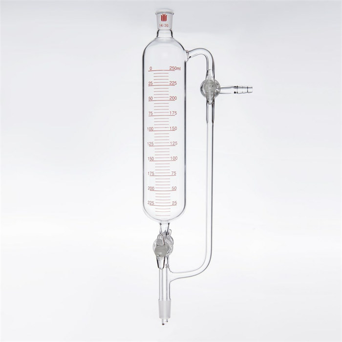 恒压加料漏斗(三通玻璃节门),磨口:14/20,容量:250ml