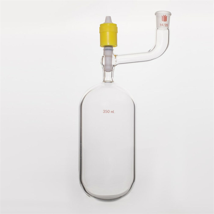 溶剂储存瓶,磨口：14/20,350ml,新型8mm高真空阀,管外径*长度70mm*140mm - 欣维尔