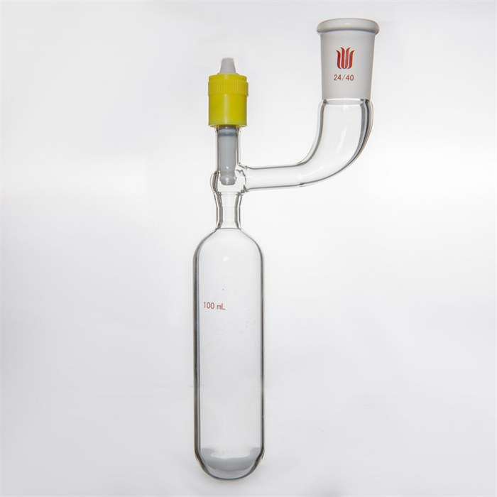 溶剂储存瓶,磨口：24/40,100ml,新型8mm高真空阀,管外径*长度40mm*140mm