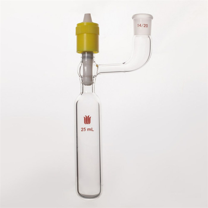 溶剂储存瓶,磨口：14/20,25ml,新型8mm高真空阀,管外径*长度26mm*100mm