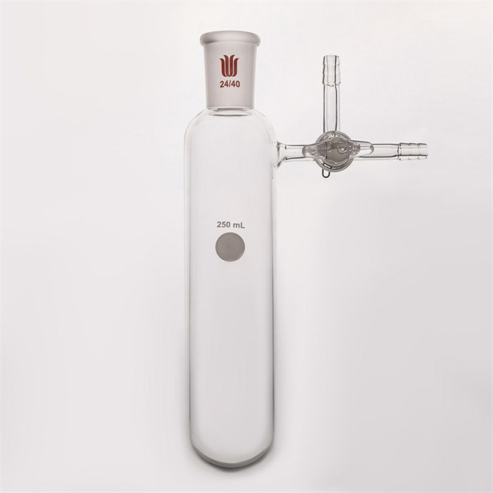反应管，玻璃三通节门，磨口：24/40，容量：250ml