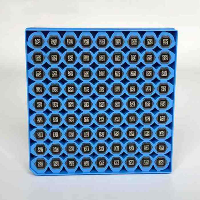 2英寸冻存管套装 蓝色81格，内含2.0ml外旋冻存管（三码合一，蓝色管盖） - 巴罗克/BIOLOGIX