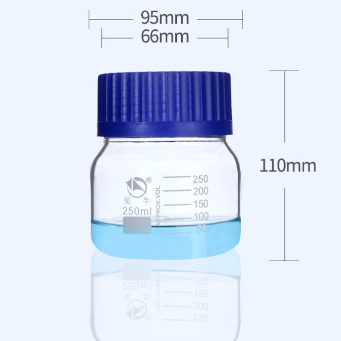 广口蓝盖瓶（GL80)250ml - 蜀牛