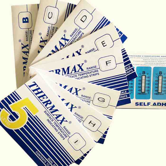 THERMAX变色热敏测温试纸 五级（5格）H型 216-249℃ - Thermax