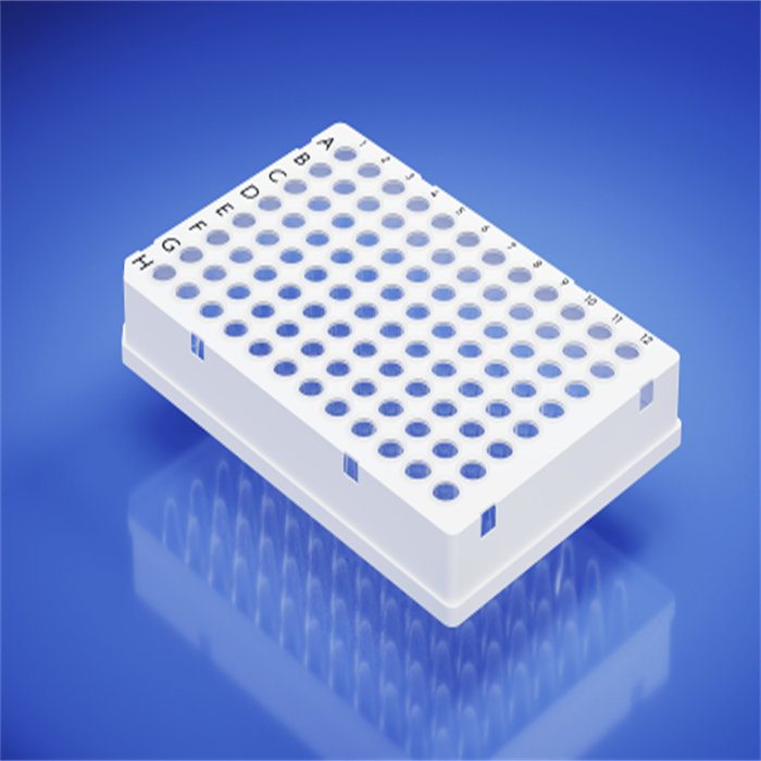 0.1ml 全裙边96孔PCR板 透明加白字 PP