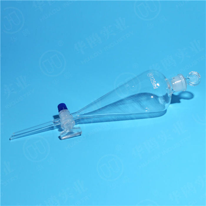 梨形分液漏斗（玻璃活塞）125ml - 华鸥