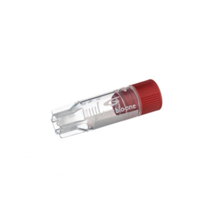 冻存管 1ml 内旋 锥形底 星形站立角 红色盖 有书写区 已灭菌 - Greiner/格瑞纳