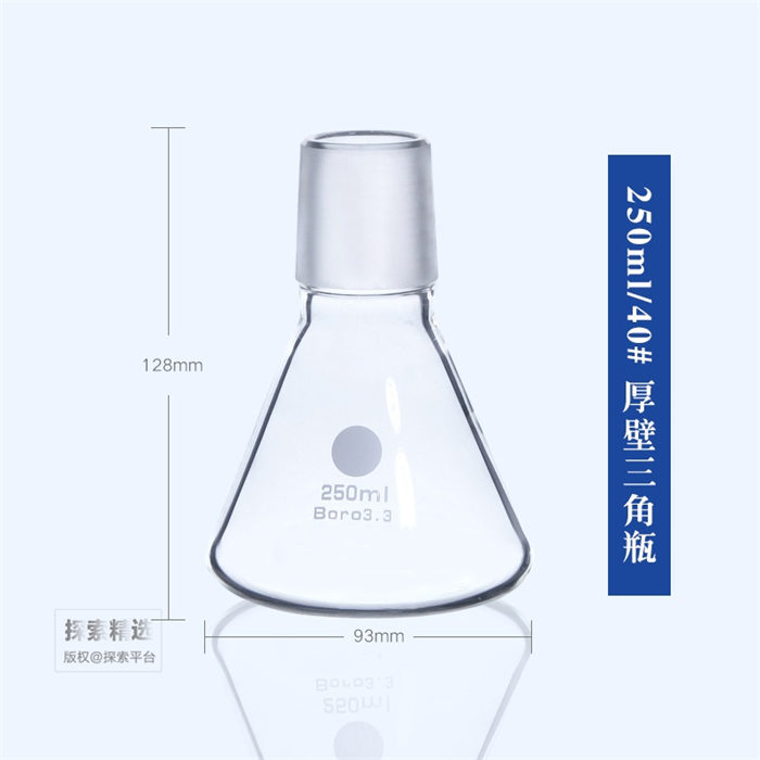 砂芯过滤装置 磨口三角烧瓶 250ml 口径：40/38 - 玖梧精选