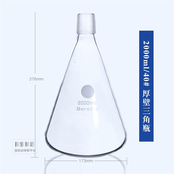 砂芯过滤装置 磨口三角烧瓶 2000ml 口径：40/38 - 玖梧精选