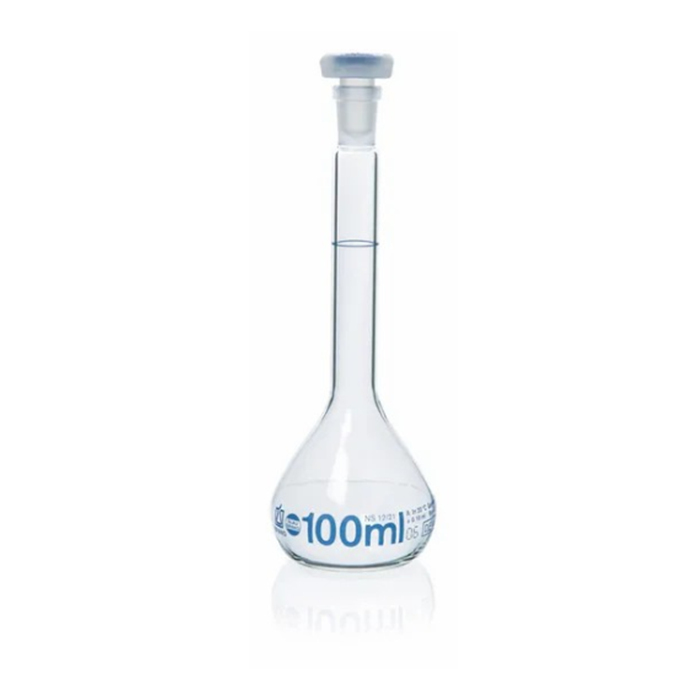 容量瓶 USP BLAUBRAND A级 DE-M 100ml NS 10/19 Boro 3.3 PP瓶塞 带USP个