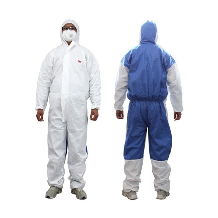4535白色带帽连体防护服透气背部 L
