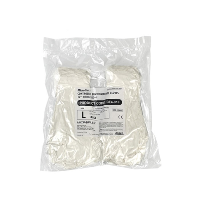 一次性白色丁腈洁净室手套12寸（300mm）非灭菌 符合10级（ISO 4）M码