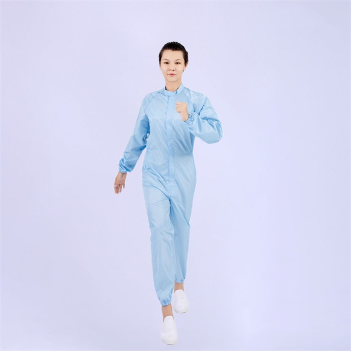 经济款0.5cm网格防静电二连体洁净服 蓝色 不可高温灭菌 XXXL码