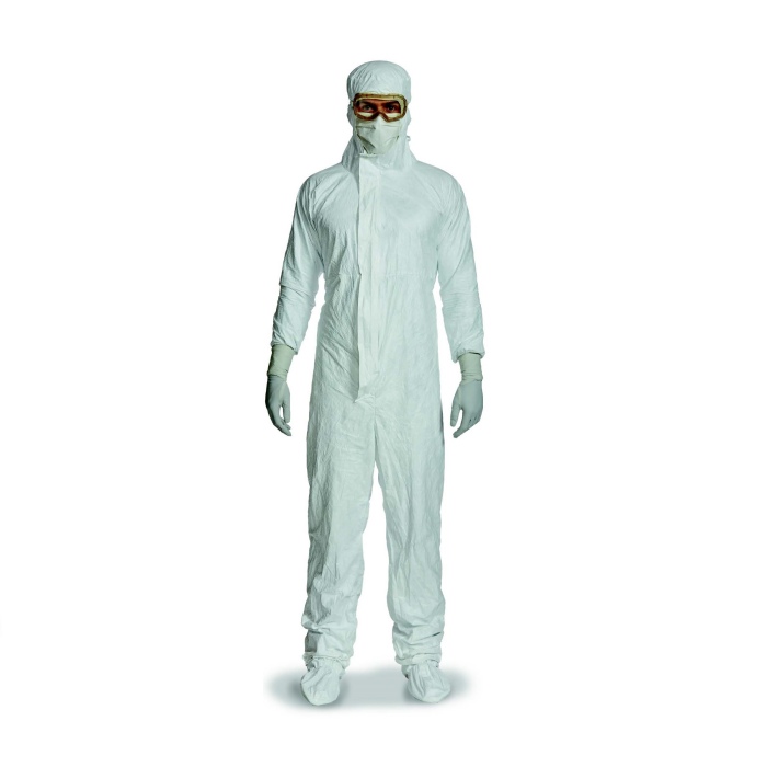 Tyvek IsoClean无菌四连体洁净服 拉链带门襟+Gripper鞋底 CE认证 GMP A/B级 独立包装 XL