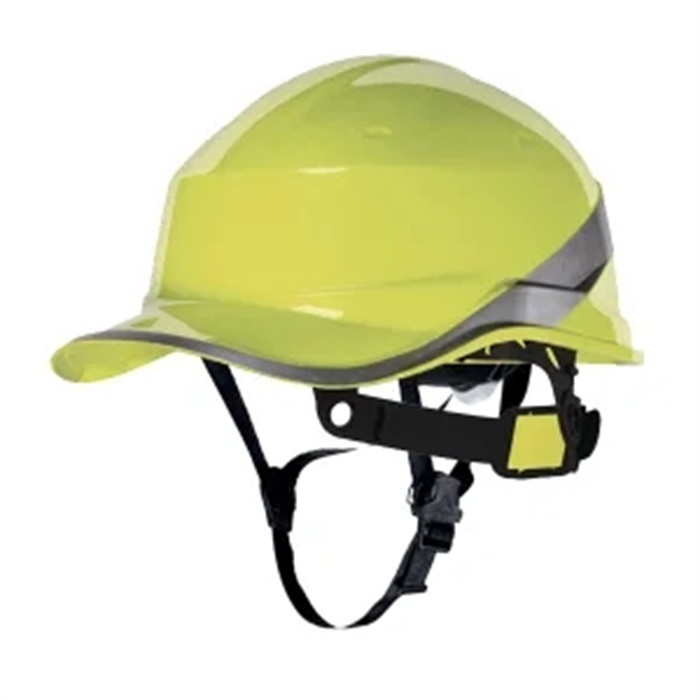 DIAMOND V 钻石5型荧光帽檐ABS安全帽 阻燃绝缘20KV/零下50-50度 8点式织物内衬+JUGALPHA下劾带 反面佩戴无檐帽 重390g 黄色 - Delta/代尔塔