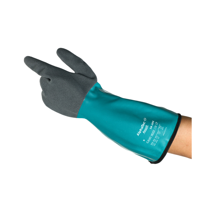 AlphaTec 多用途防化丁腈手套 耐高温耐低温零下40度-250度 食品级 33cm长 10码
